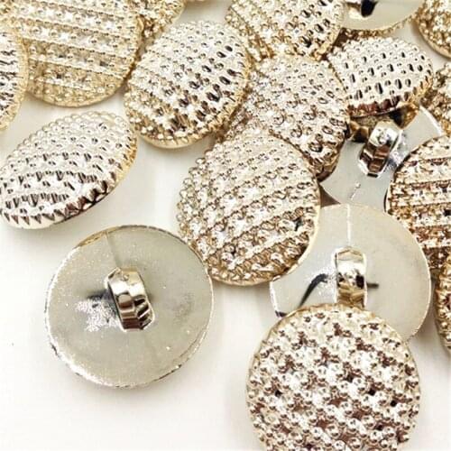 20 pcs Plastic Button metal tone sewing DIY craft Overcoat Appliques GT02