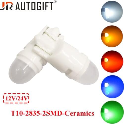 20PCS T10 W5W Ceramics 2835 2SMD Wedge Licence Plate Lights W5W Turn Side Lamp Reading Dome Light Auto Parking Bulb Amber Pink