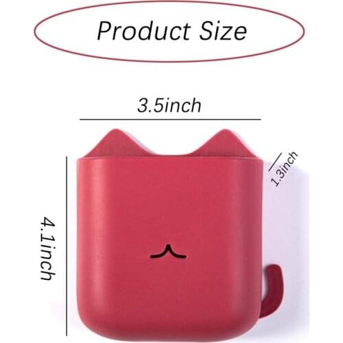 4Pcs Cat Self-Adhesive Remote Holder Wall Mount Remote Holder for Bedside for Phone Toothbrush Remote Pencil Multicolor
