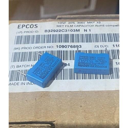 B32922C3103M EPCOS B32922 X2 MKP/SH 10nF 20% 305V MKP X2 10N M 305V LS=15mm 305V103 10NF305V best qualtiy