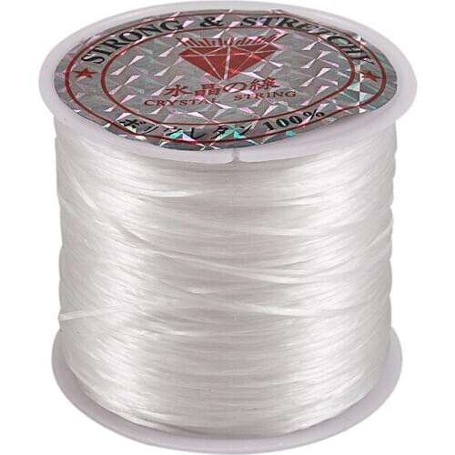 White Elastic Stretchy Crystal Line Jewelry Beading Thread Spool 100 Meters
