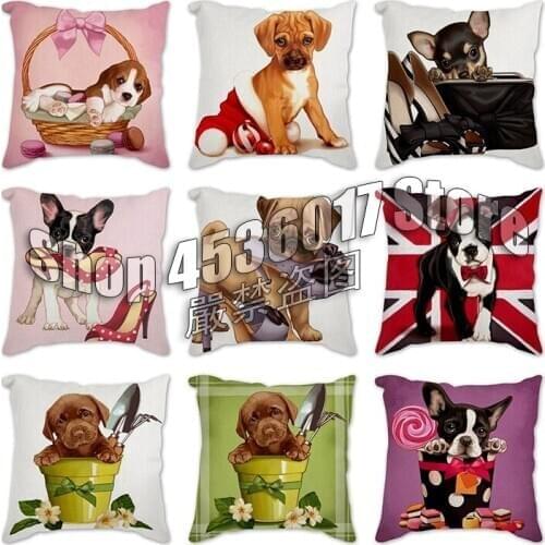 Dog Animal High heels handbag cup Pattern Polyester Cushion Cover Decorative Throw Pillow Home Sofa Seat Car Pillowcase