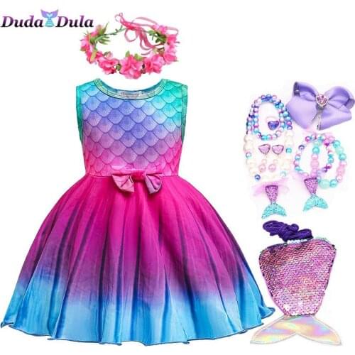 Childrens holiday Summer dress Ariel Dress Child girl princess dress Girl clothes Costumes for girls Dress for girls 8 years