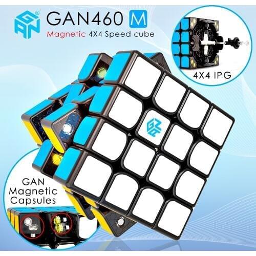 GAN460 M 4x4x4 Magnetic Magic Speed Cube Gan 460 M Stickerless professional Magnets GAN460M 4x4 Cube Puzzle Gans IPG