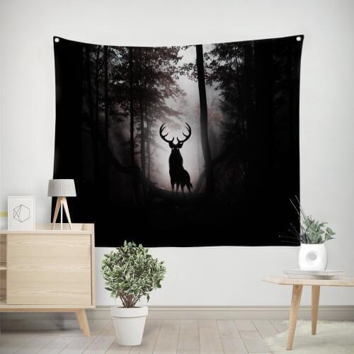 Indian Mandala Tapestry Wall Hanging Cartoon Elk Hippie Witchcraft Tapiz Psychedelic Farmhouse Decorating Beach Towel