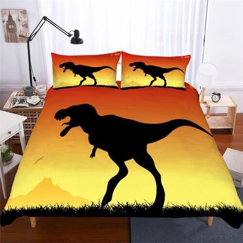 Bedding Set 3D Printed Duvet Cover Bed Set Dinosaur Home Textiles for Adults Lifelike Bedclothes with Pillowcase #DG01
