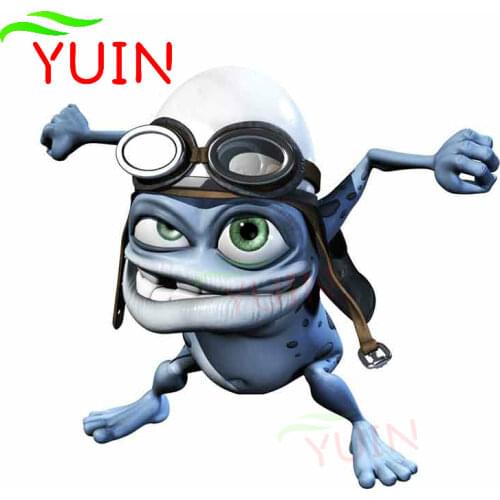 Personality Car Sticker Funny Crazy Frog Cartoon Style PVC Auto Waterproof Stickers Window Boot Motorcycle Decal 13cm *12cm