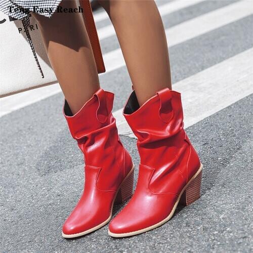Fashion Western Cowboy Boots Women Chelsea Boots Wedge Winter Pu Leather Boots Pointed Toe Cowgirl Short 2020 Womens Sexy Boots