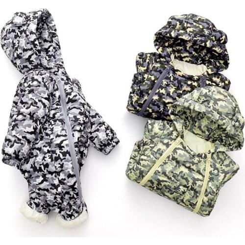 Fashion Baby Down Rompers Snowsuit Kids Clothes Newborn Warm Jumpsuit Overalls Infant Baby Girls Boys Camouflage Hooded Rompers