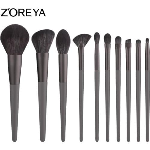 ZOREYA Makeup Brush Set 10pcs Mak Up Brushes Powder Blush Blending Eye Shadow Brushes 2021 New Model