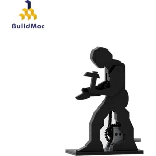 BuildMoc Mini Blocks 6587 Hammering Man Model Bricks Building Blocks Vintage Radio Block Set Recorded Model Christmas Gift