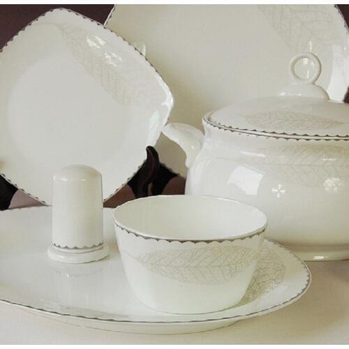 Ceram dinnerware set 46pcs combination dish and plates bowls ceramic tableware bone china health