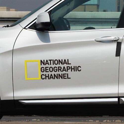 2 Pieces Customiza NATIONAL GEOGRAPHIC CHANNEL Stickers Decal Car-Styling For BMW OPEL Toyota Nissan Qashqai car accessories