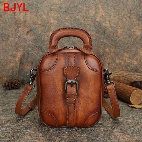2020 new retro casual small bag women shoulder crossbody bag handmade leather female messenger bag portable leather ladies bags