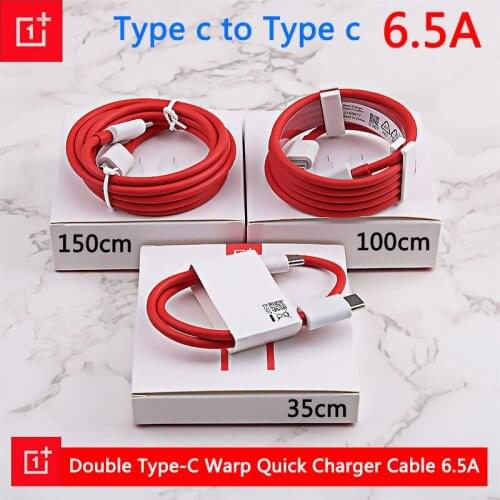 Original For Oneplus 8T 8 T Warp Charge Type C To Type C Cable 6.5A Fast Charge One Plus 8 7 Pro 7t 6t 6 5t 5 3t 3 Dash Charging