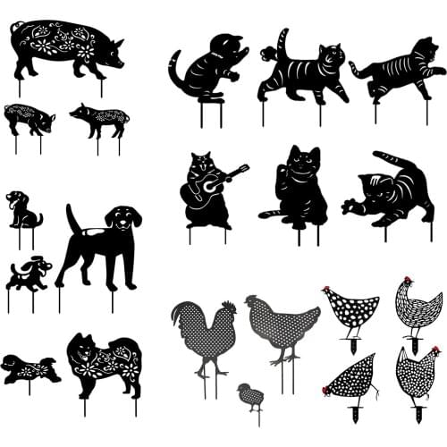 Easter Chicken Dog animal Metal Hen for Easter Gardening Ornaments Yard Iron Art Outdoor Garden Backyard Lawn Stakes Garden Hen