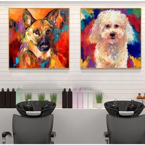 RELIABLI ART Animal Picture Abstract Gog Canvas Painting Wall Art Posters And Prints For Living Room Decoration Cuadros No Frame