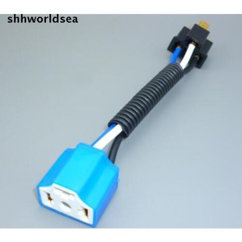 Shhworldsea 2/5/10/50/100PCS 9003 H4 right angle ceramic socket and plug male and female harness