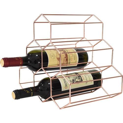 Nordic Simple Wine Rack Creative Honeycomb Wine Holder Home Decor Storage Rack Home Decoration Accessories Display Cabinet