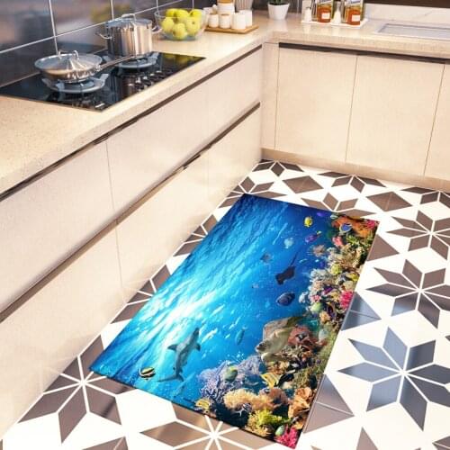 Underwater World Floor Mat Modern Anti-Slip Home Carpets Bedroom Living Room Decoration Bathroom Printed Door Hallway Area Rugs