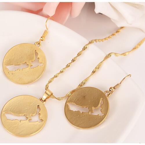 Trendy gold Italyround Necklace High Quality Italy Map Pendant earrings accessories Country Jewellery stes for women best Gift