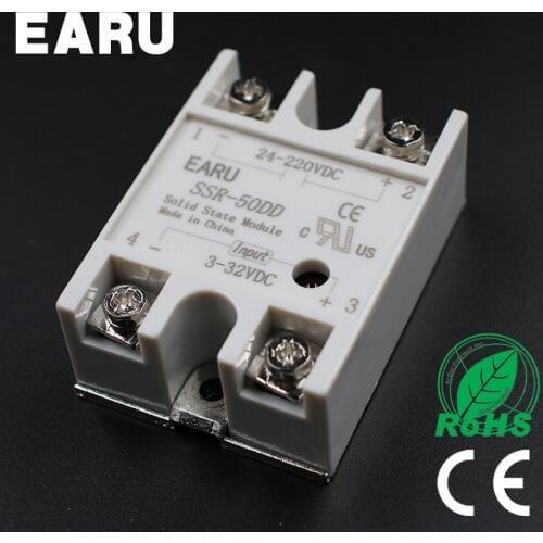 1 pcs Solid State Relay SSR-50DD 50A 3-32V DC Input TO 24-220V DC SSR 50DD SSR-50 DD Industry Control Factory Wholesale Hot