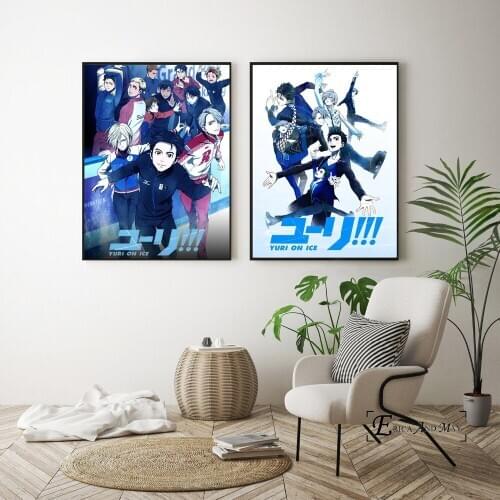 Yuri On Ice Anime Characters Canvas Painting Posters And Prints For Living Room No Framed Wall Art Picture Home Decor On Sale