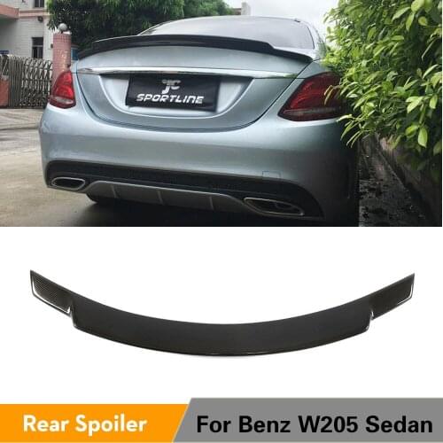 For Mercedes-Benz C Class W205 Sedan 2015 - 2019 Rear Wing Spoiler Boot Lid Carbon Fiber Rear Trunk Spoiler