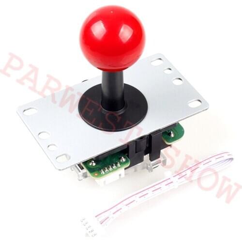 1PC/Lot Arcade 4 way 5pin Sanwa Style joystick +shaft cover+5Pin Cable for Joystick +6 color for Selection for DIY arcade Kits