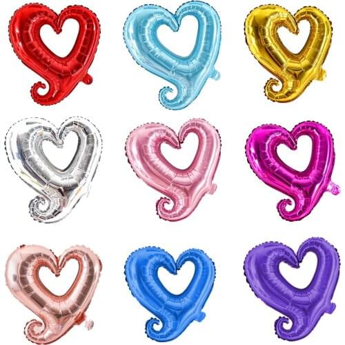 10/30/50pcs 18/40inch Large Size hook heart shape foil helium balloons heart i love you balls wedding party marriage decoration