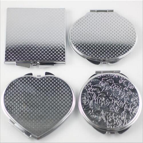 100pcs/lot Metal Portable Folding Mirror Makeup Mirror