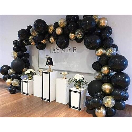 36 PCS Black&Gold Balloon Garland Arch Kit Balloons Latex Balloon for Halloween Birthday Wedding Bridal Part suppies