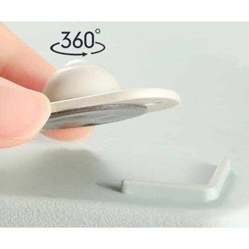 4pcs Adhesive Pulley Storage Box Casters Trash Can Self-Adhesive Furniture Wheel