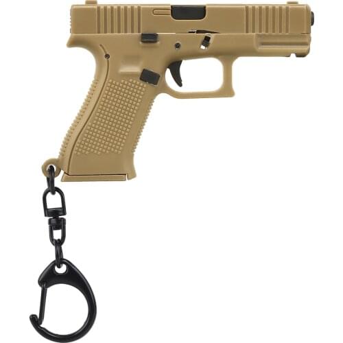 Glock 45 Model Key Rings Tactical Pistol Shape Keychain Mini Portable Decorations Detachable Keyring Movable Lever and Magazine