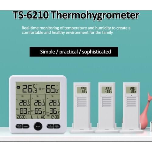 Digital Temperature Humidity Meter with 3 Wireless Transmitter Backlight Thermometer Hygrometer Weather Station Monitor Calendar
