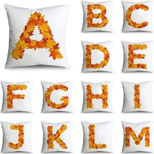 Letters Autumn leaves Decorative Cushions Pillowcase Polyester Cushion Cover Throw Pillow Sofa Decoration 45*45cm дакимакура