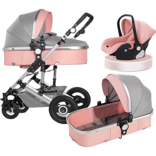 Newborn childrens high landscape baby stroller can sit, lie and fold two-way reinforced shock-proof portable baby stroller