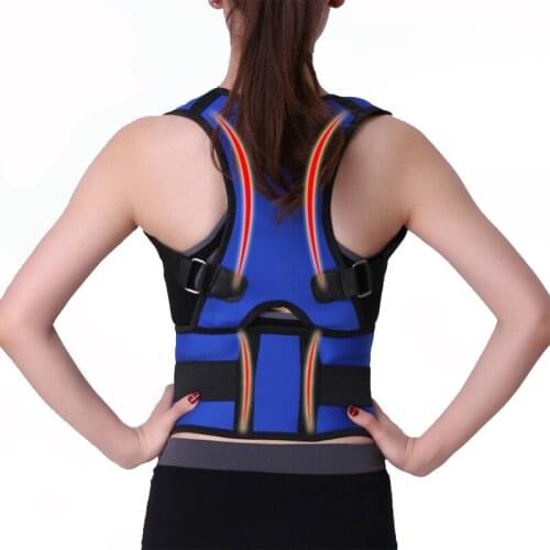 Men Posture Corrector Corset Back Support Belt Orthopedic Back Belt Lumbar Corset Neoprene Posture Brace Black White