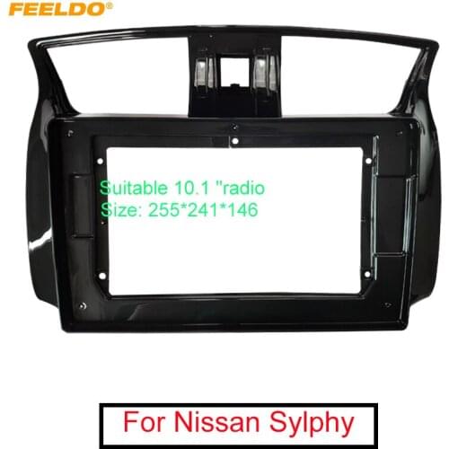 FEELDO Car Stereo Audio 2Din Fascia Frame Adapter For Nissan Sylphy 10.1" Big Screen DVD Fitting Panel Frame Installation Kit