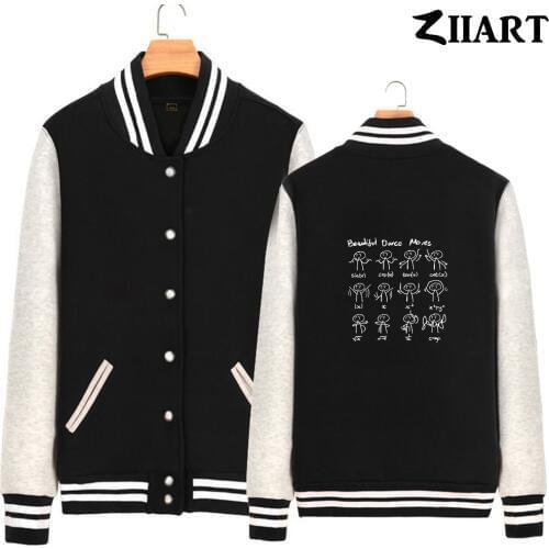 Beautiful dance moves geek dancing mathematician Couple Clothes Man Boys Full Zip Autumn Winter Fleece Baseball jackets ZIIART