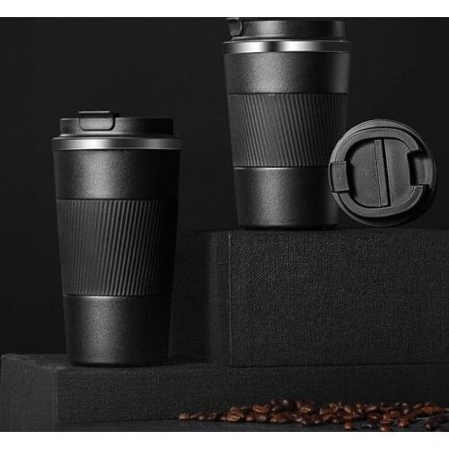 Leak-Proof Non-Slip Double Stainless Steel 304 Coffee Thermos Mug Car Vacuum Flask Travel Thermal Cup Water Bottle 380ml/510ml