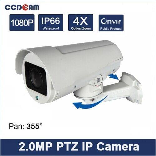 CCDCAM CCTV Camera 4x Optical Zoom Auto Iris HD1080p Bullet 2MP IP Camera PTZ Outdoor Weatherproof ,Night Vision IR 30M