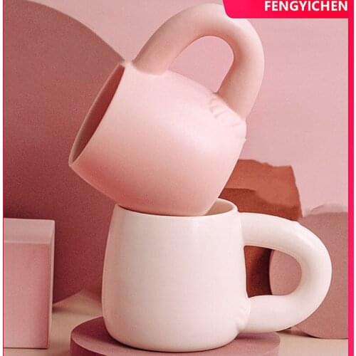 Modern Simplicity Ceramic Coffee Mug Kawaii Pink Funny Cool Cups Office Lover Creativity Gift 500ML Large Capacity Tazas Tea Cup