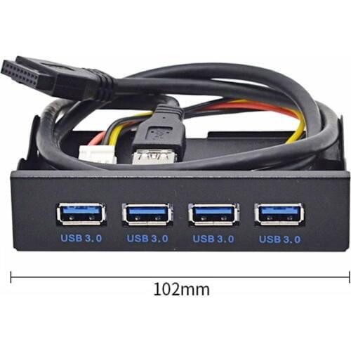 Motherboard 20Pin Connector to USB 3.0 HUB 4 Ports Front Panel Cable for 3.5" Floppy Bay