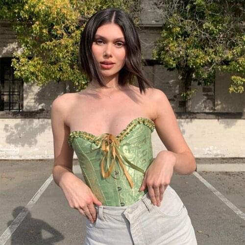 Fashion Sexy Corset Tops Elegant Curver Shaper Bustiers Flower Grain Clothing Bra with Bandage for Womens