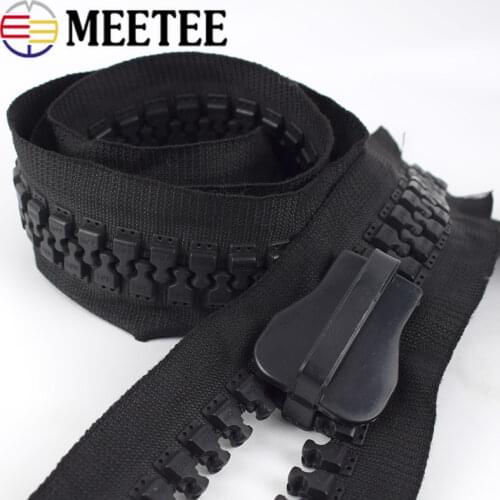 Meetee 1/2M 30# Resin Zipper with Slider Extra Wide Outdoor Tent Bag Clothing Sew DIY Handmade Decoration Accessories AP654