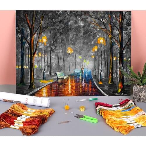 Misty Mood Printed 11CT Cross Stitch DIY Embroidery Set DMC Threads Painting Handiwork Needlework Sewing Home Decor Adults