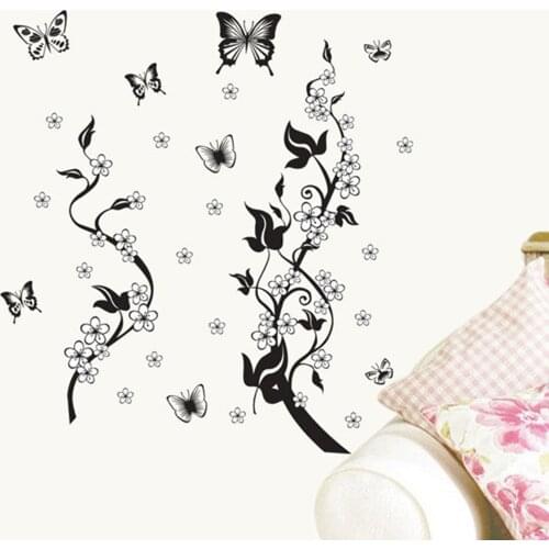 New Diy Mirror Effect Flower Rattan Acrylic Wardrobe Closet Background Wall Stickers Exquisite Mural Decals Home Decoration