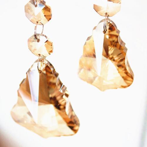Wholesale price (Free Rings) AAA 100pcs 76mm Nice champagne crystal diy hanging Chandelier Pendants, Crystal Suncatcher Prisms