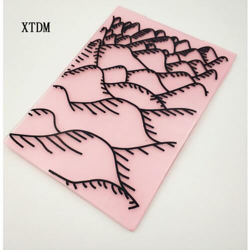 HOT plastic mountain peak template craft card making paper card album wedding decoration scraping Embossing folders